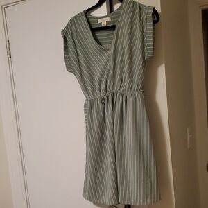 Striped V-Neck Dress
